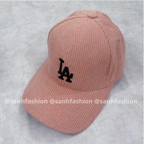 Mũ lưỡi trai thêu hình chữ LA Nón kết chất nhung tăm cao cấp thời trang form unisex nam nữ_sanhfashion