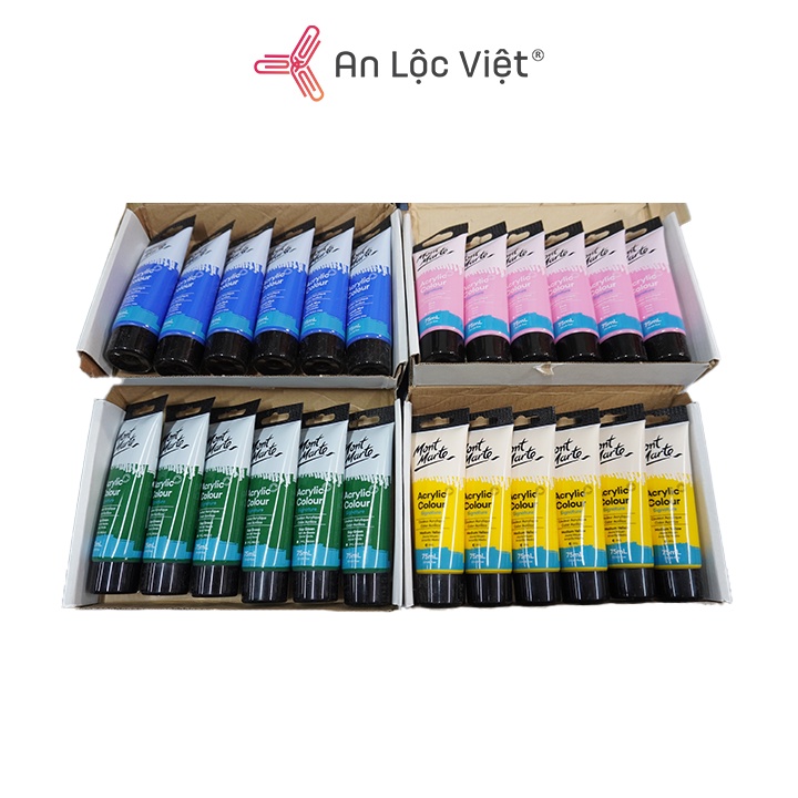 Màu Vẽ Acrylic Mont Marte - Tuýp Lẻ 75ml - Vẽ Tường, Vẽ Vải, Vẽ Áo
