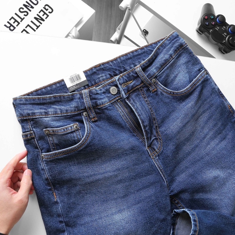 Quần jean nam Cambodia cao cấp  - ống đứng suông - xanh rêu nhạt | BigBuy360 - bigbuy360.vn