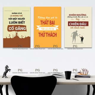 Tranh bộ treo văn phòng làm việc tạo động lực - khung hình phạm gia PGĐL1601