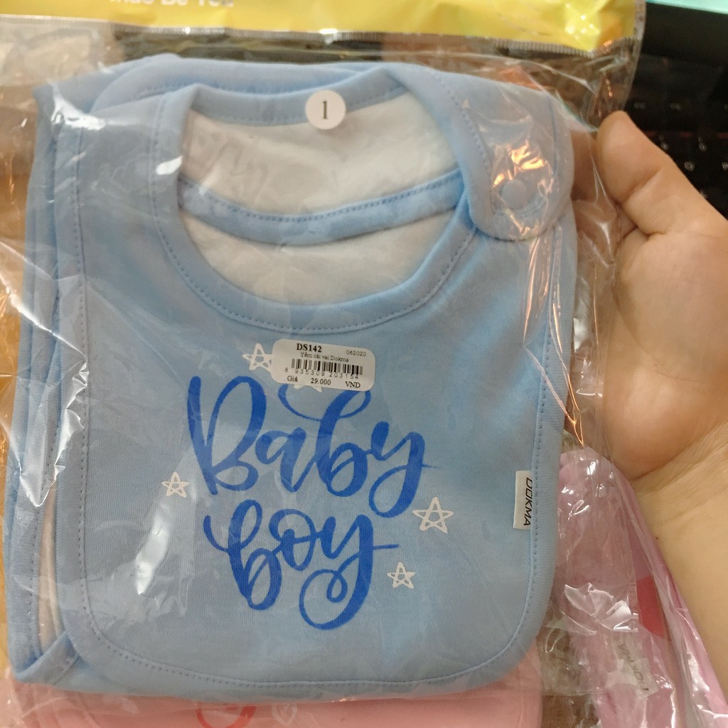 Yếm cotton cài lệch khuy bấm Dokma DS117