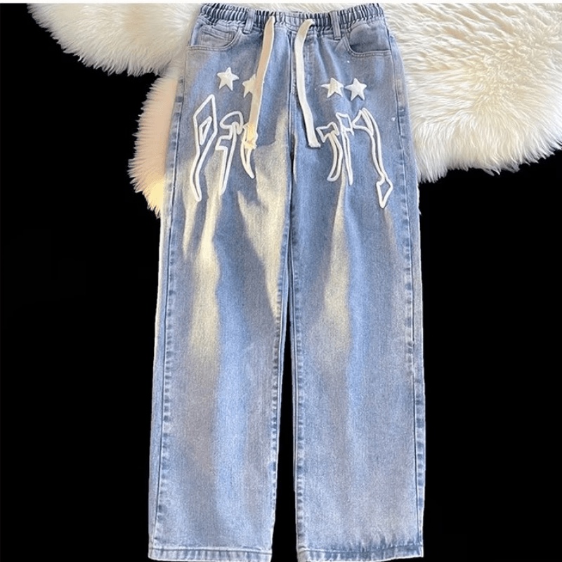 Quần Jean Dài Lưng Thun Dáng Rộng Phong Cách Nhật Bản Thời Trang Cho Nam size S-3XL