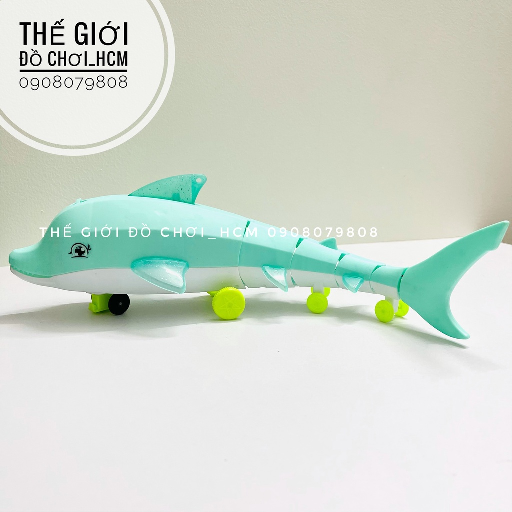 [TRỢ GIÁ-CÓ ĐÈN NHẠC] Đồ chơi cá heo chạy pin hát baby shark dành cho bé thích xe mô hình