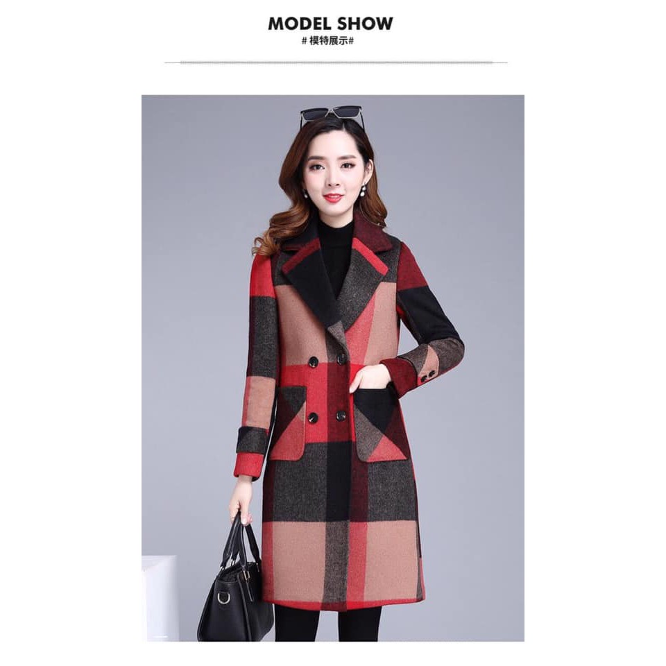 ÁO KHOÁC DẠ CARO CỔ VEST