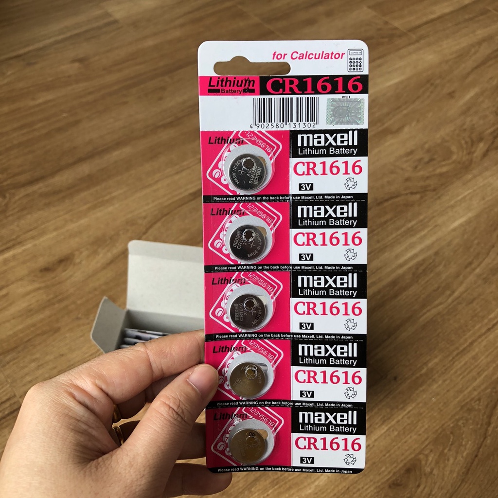 Vỉ 5 Viên Pin CR1616 Chính Hãng Maxell Nhật Lithium 3v