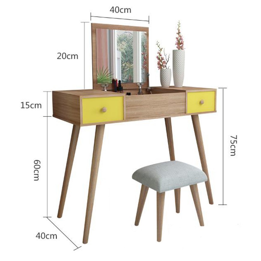 Bàn Trang Điểm Thông Minh Gương Lật Đa Năng 2 Ngăn Kéo - GP43 | BigBuy360 - bigbuy360.vn