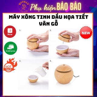 Máy xông tinh dầu họa tiết vân gỗ , máy phun sương 👍👍
