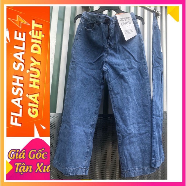 Quần baggy nữ ống rộng cao cấp vải jean dày đẹp loại 1 chuẩn shop