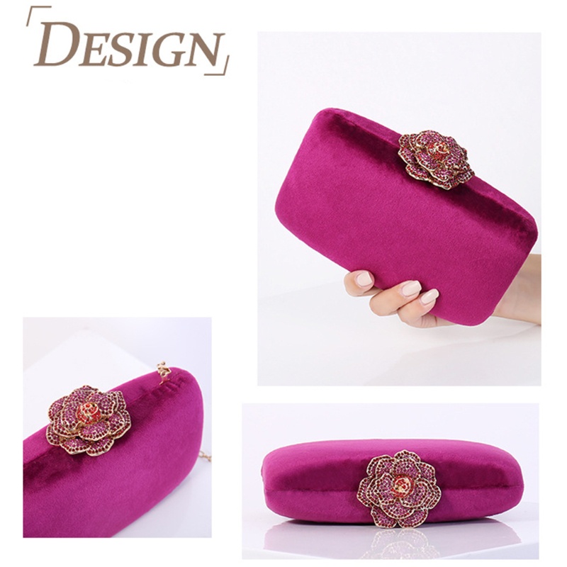 Ví Cầm Tay Có Khóa Họa Tiết Hoa Dành Cho Nữ