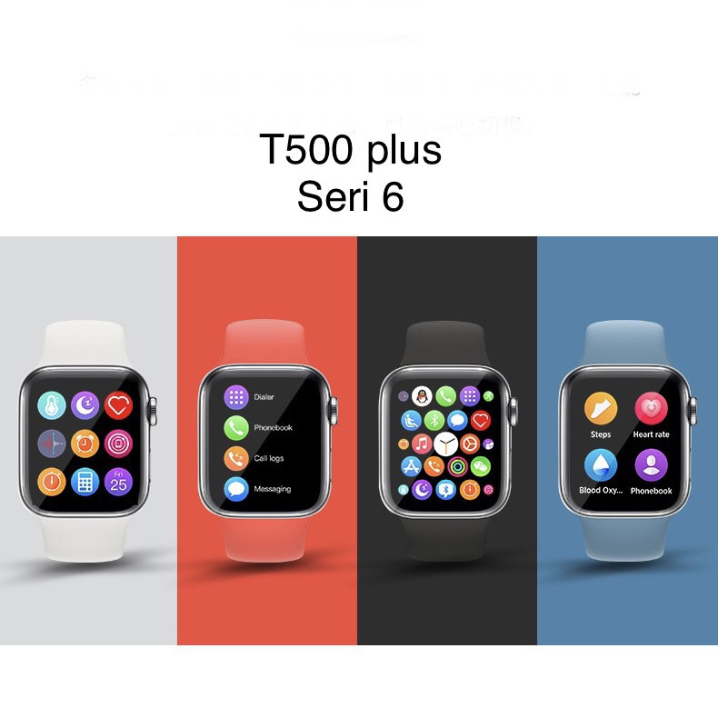 Đồng Hồ Thông Minh T500+ Plus Seri 6 Hiwatch 6 Thay ảnh Nghe gọi kết nối bluetooth 5.0 44mm Pin Trâu