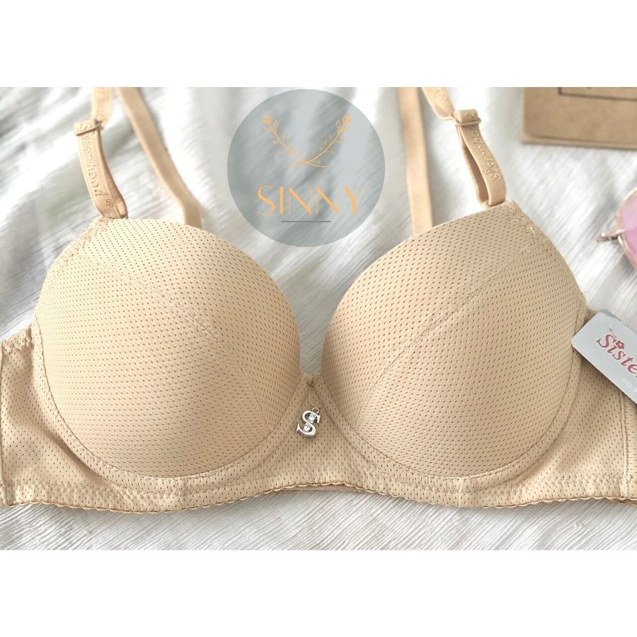 Áo ngực Thái Lan Sisterhood, áo lót thông hơi đệm mỏng vừa, nâng đẩy ngực mã 915, SINNY