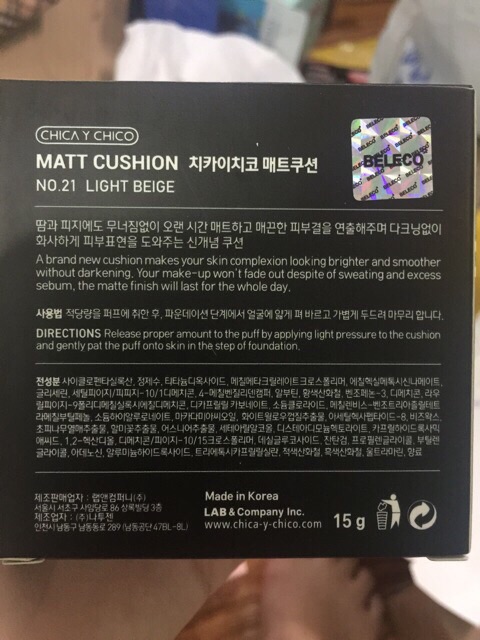 Phấn nước Mat Fix Chica Y Chico Matt Cushion SPF35 PA+