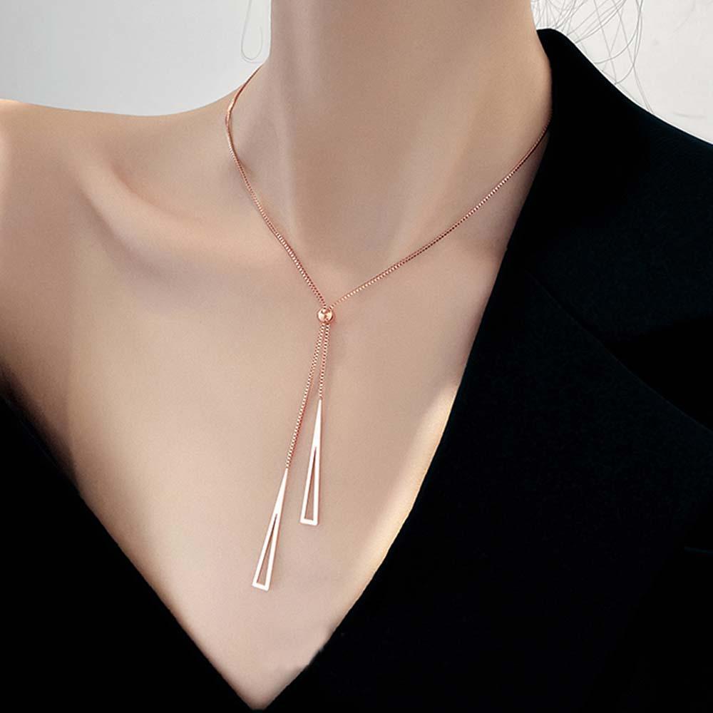 Vòng cổ Thép Titan Mặt Hình Học Thời Trang Cho Nữ