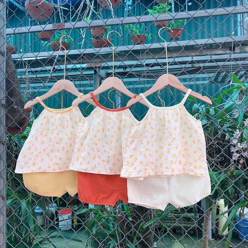 Bộ 2 dây vải xô muslin cho bé gái