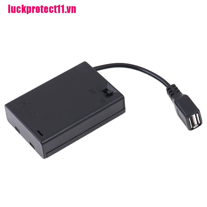 Hộp Pin 3 x AA Với Cổng usb Và Đèn led
