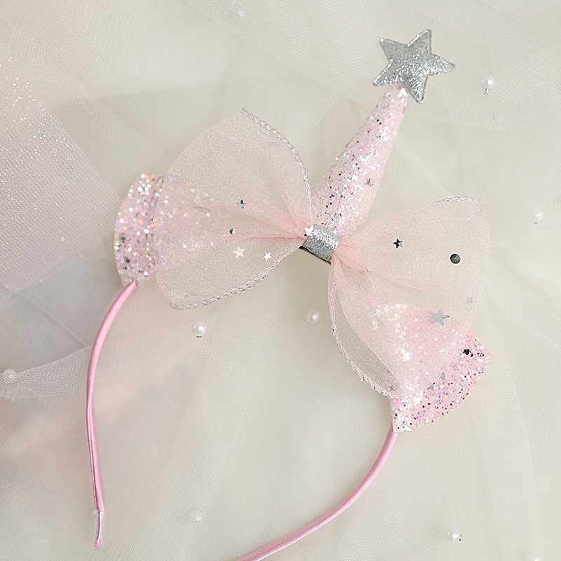 Set bờm nơ sừng kèm gậy ngôi sao lấp lánh sinh nhật cho bé