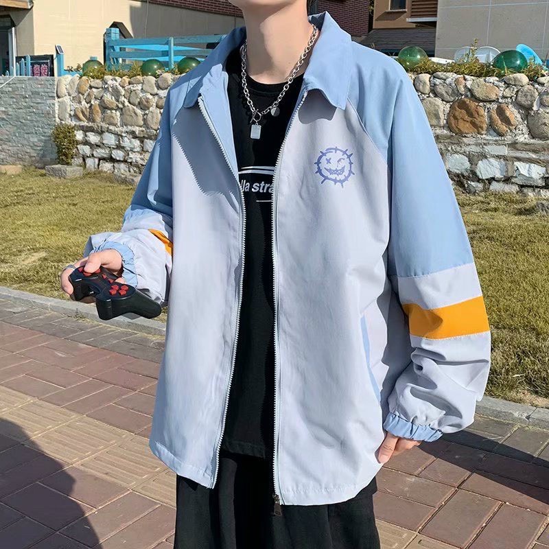 Áo Khoác Dù Bomber Nam Thêu Logo Mặt Cười Chất Liệu Dù 2 Lớp Cao Cấp Tô Lên Vẻ Thư Sinh Học Sinh LUCA FASHION