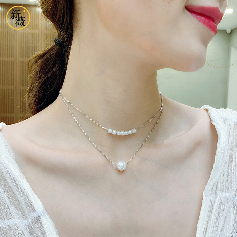 Dây chuyền ngọc trai nhân tạo kiểu dáng thời trang cho nữ