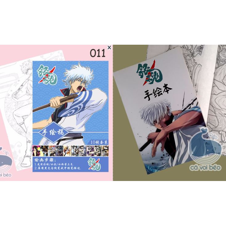Tập bản thảo Gintama tranh phác họa, tô màu anime manga