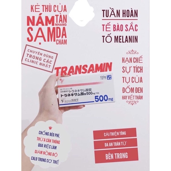 Transamin 500mg hộp 100v Xử Lí Nám Số 1 Nhật Bản