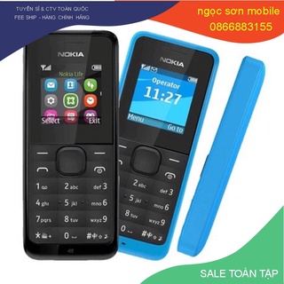 điện thoại giá rẻ,Điện thoại nokia 105(1sim) đủ bin tặng kèm sạc pin trâu sóng khỏe ngọc sơn mobile