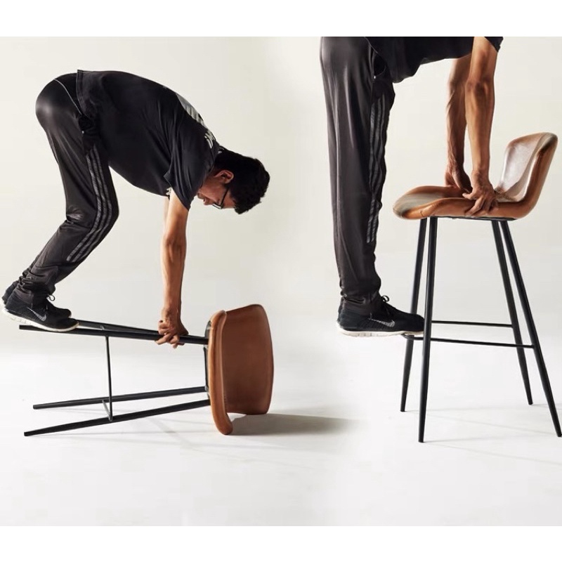 Ghế bar da Nordic cao cấp, hiện đại - bar chair