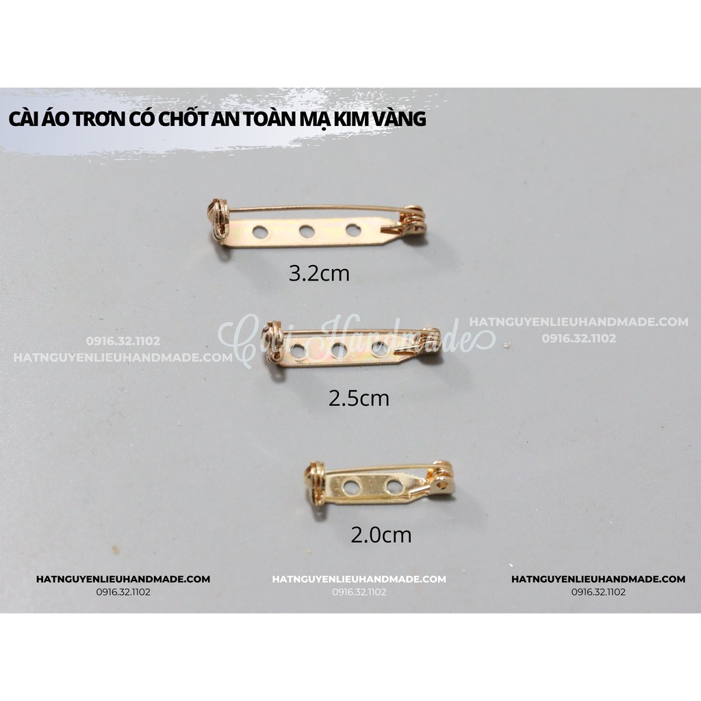 Túi 10c Cài áo trơn/ chốt an toàn mạ kim (Vàng KC) Cici Handmade chuyên hạt đá hạt pha lê hạt cườm hạt trang sức tự làm