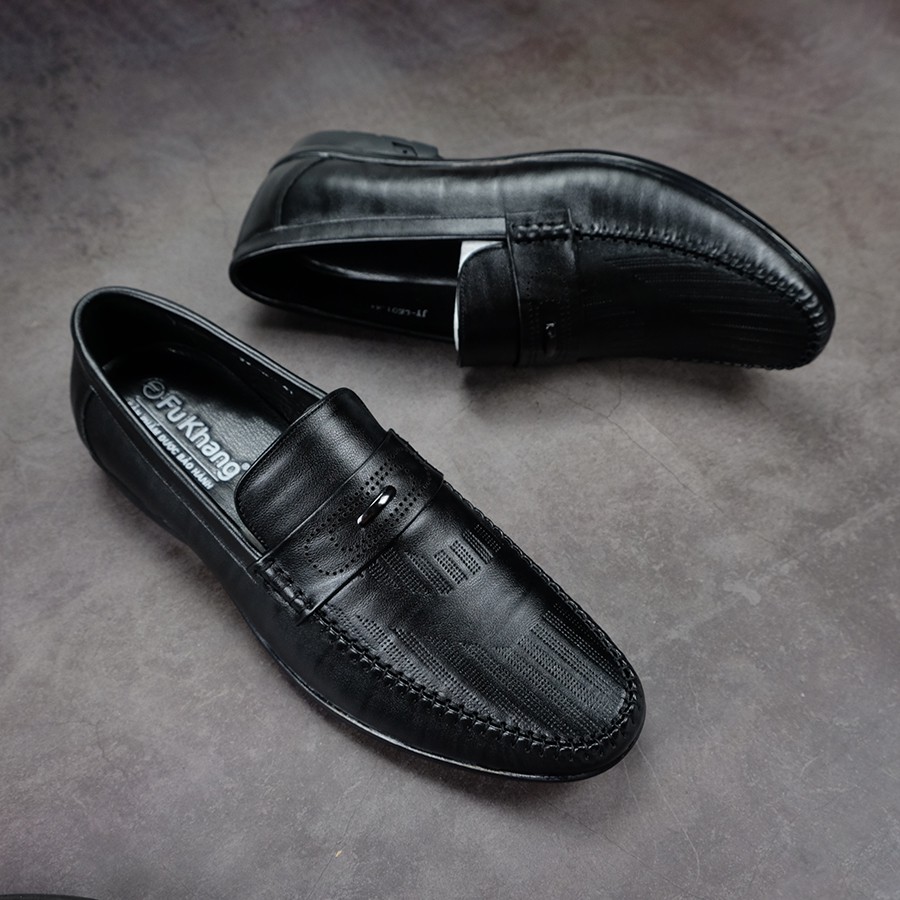 Giày lười nam công sở hiện đại chính hãng Fu Khang màu đen GL35