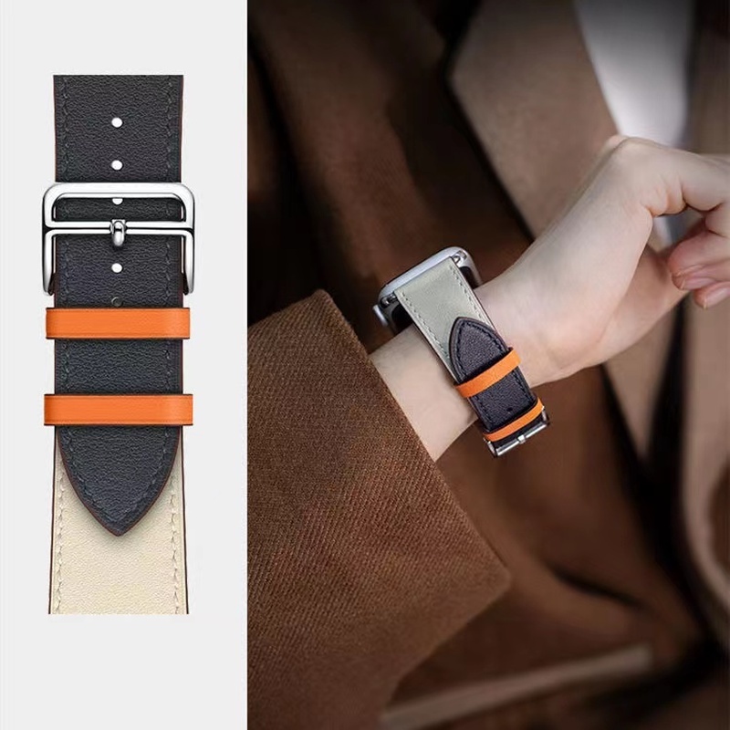 Dây Đeo Bằng Da Thay Thế Dành Cho Đồng Hồ Thông Minh Apple watch 44mm 45mm 41mm 40mm 42mm 38mm iWatch series 3 4 5 6 SE 7