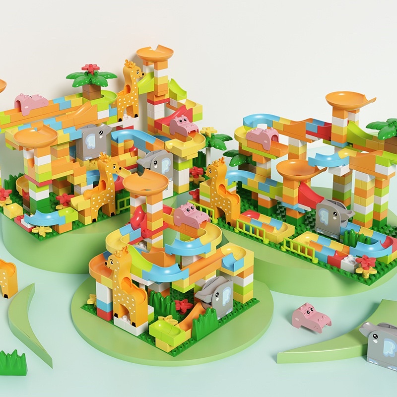 Bộ đồ chơi xếp hình size lego Duplo Cầu Trượt Sở Thú 182 chi tiết nhiều màu sắc cho bé thoả sức sáng tạo