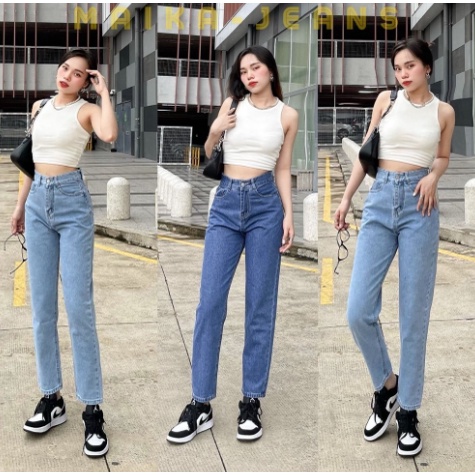 Quần Jeans BAGGY Unisex Quần Bò Nữ Ống Rộng Quần Jean Ống Xuông Lưng Cao 3 Màu - CHUẨN HÀN KR STYLE Free Ship