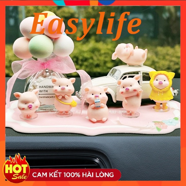 Mô Hình Trang Trí Esasylife Set 6 Chú Heo Con Dễ Thương Để Bàn Làm Việc, Xe Hơi, Ô Tô, Bàn Học, Phòng Khách Giá Rẻ