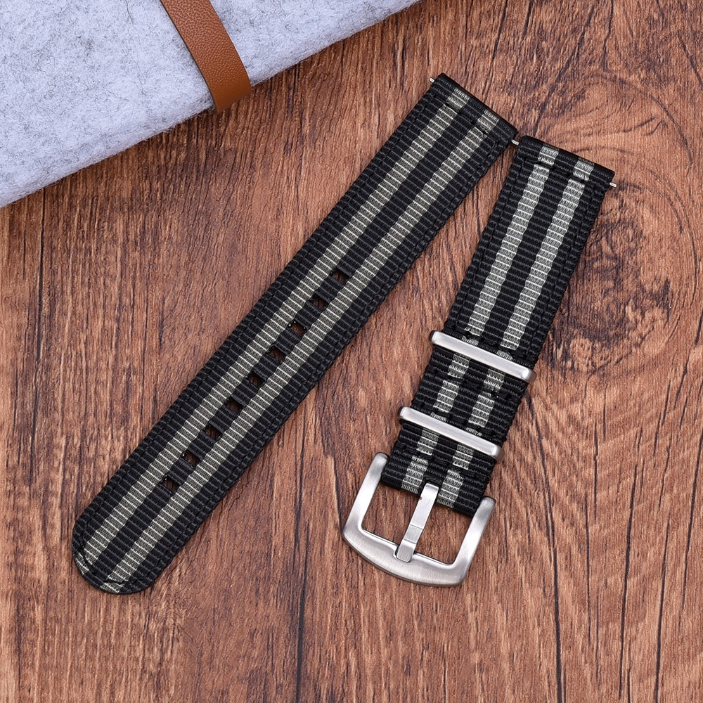 Dây Đeo Đồng Hồ Bằng Nylon Hai Lớp 18mm 20mm 22mm Chất Lượng Cao