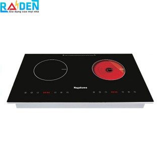 Bếp âm đôi điện từ - hồng ngoại Nagakawa NAG1251 mặt kính cường lực