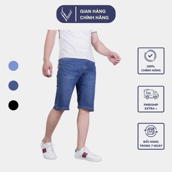 Quần VERATINO short jean ôm dáng chất liệu co giãn
