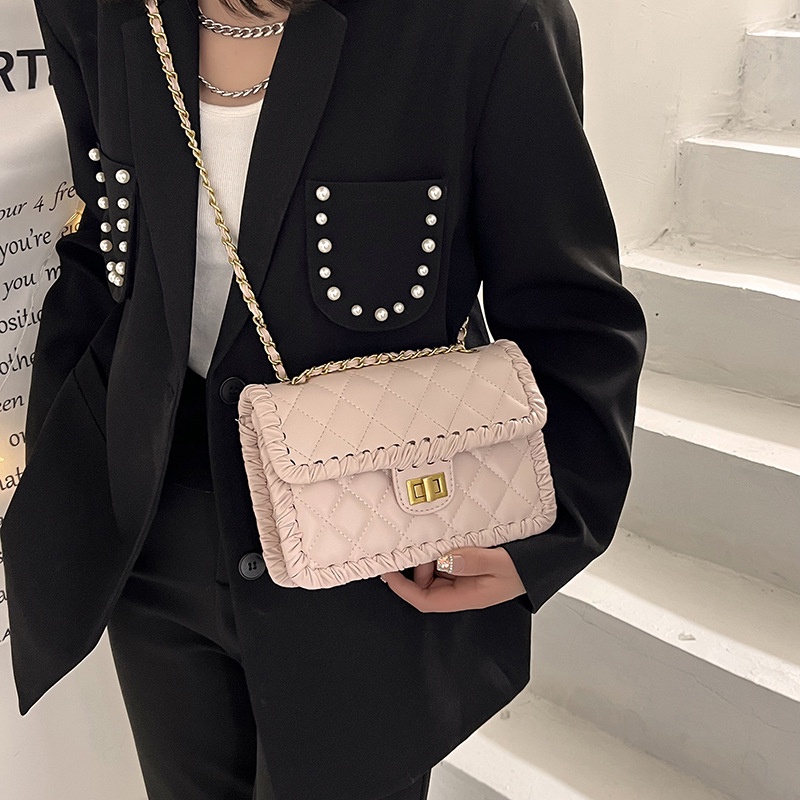 Túi Đeo Vai Đan Tay Phối Dây Xích Thời Trang Cho Nữ