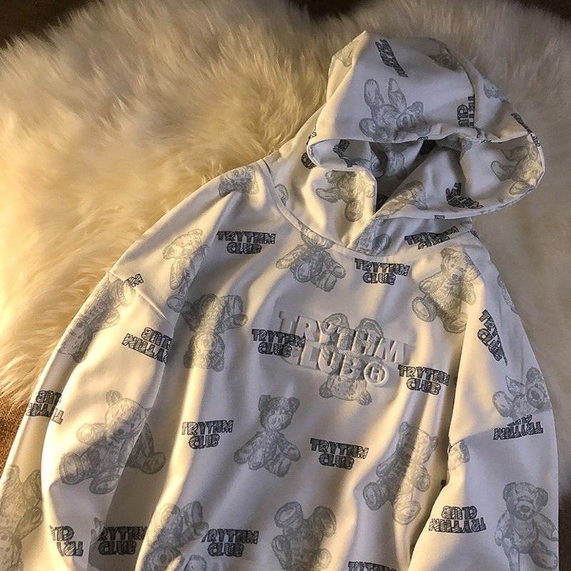 Áo hoodie tay dài dáng rộng in họa tiết cá tính phong cách Hàn Quốc thời trang cho cả nam và nữ | BigBuy360 - bigbuy360.vn