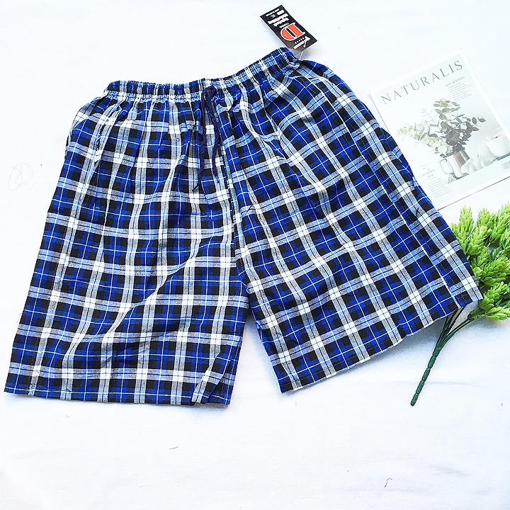 Quần đùi sọt nam mặc nhà vải bố thô caro - SIZE XL từ 60kg-65kg - QDN05 | BigBuy360 - bigbuy360.vn