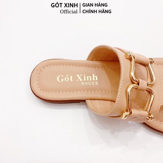 Dép kẹp nữ GÓT XINH D45 da mềm đế bệt