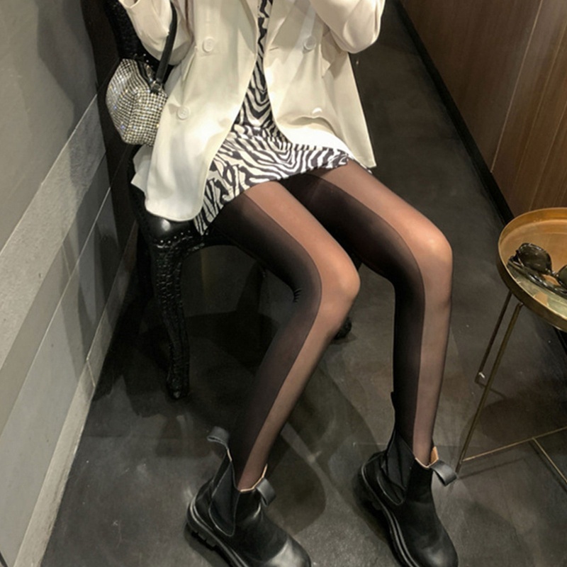 Xiangbao Quần Tất Lụa Mỏng Kẻ Sọc Dọc Hai Bên Phong Cách Lolita Dành Cho Nữ