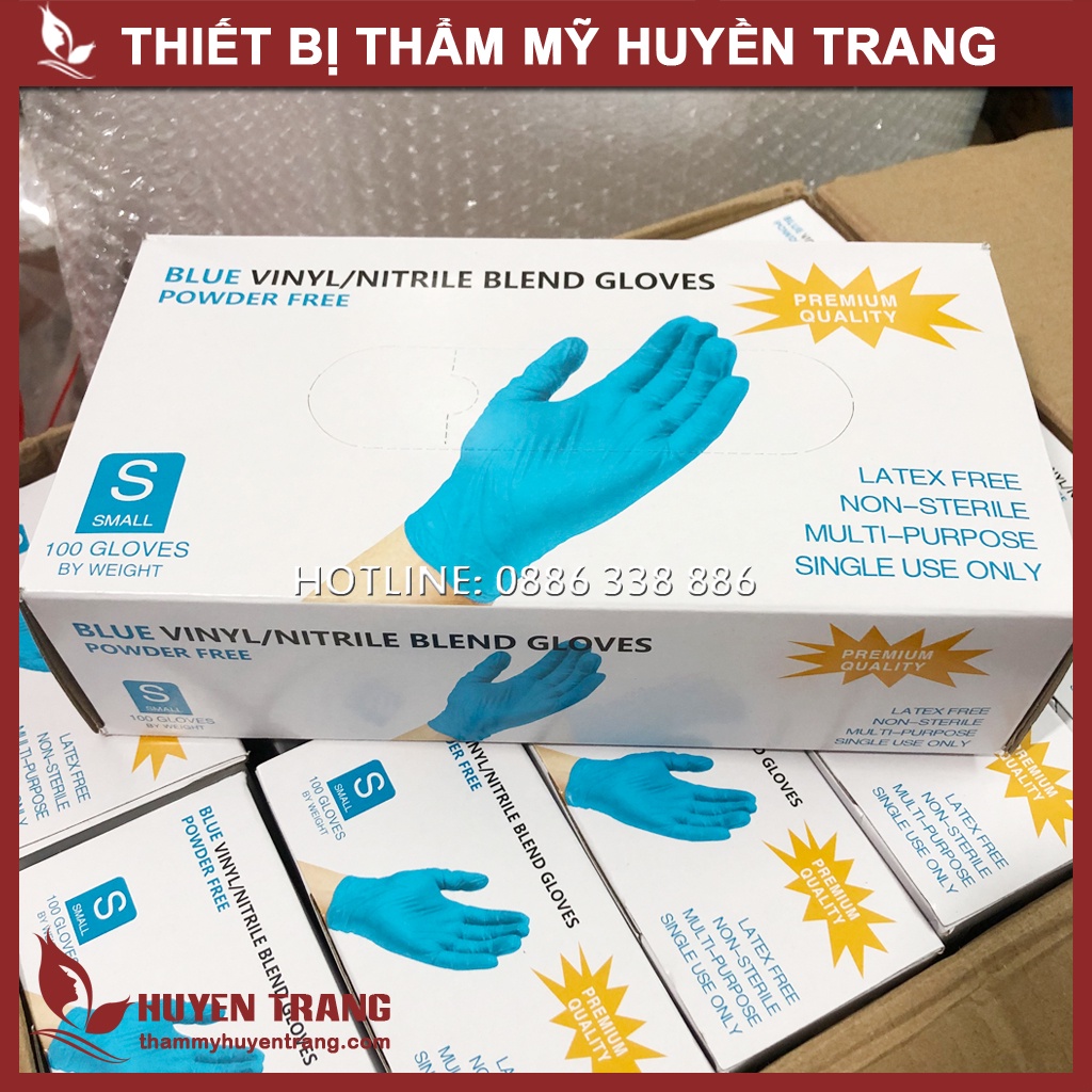 Găng Tay Cao Su Y Tế Có Bột/ Không Bột Size S/M/L LATEX / GLOVES Hộp 100 Chiếc Bao Tay - Thẩm Mỹ Huyền Trang