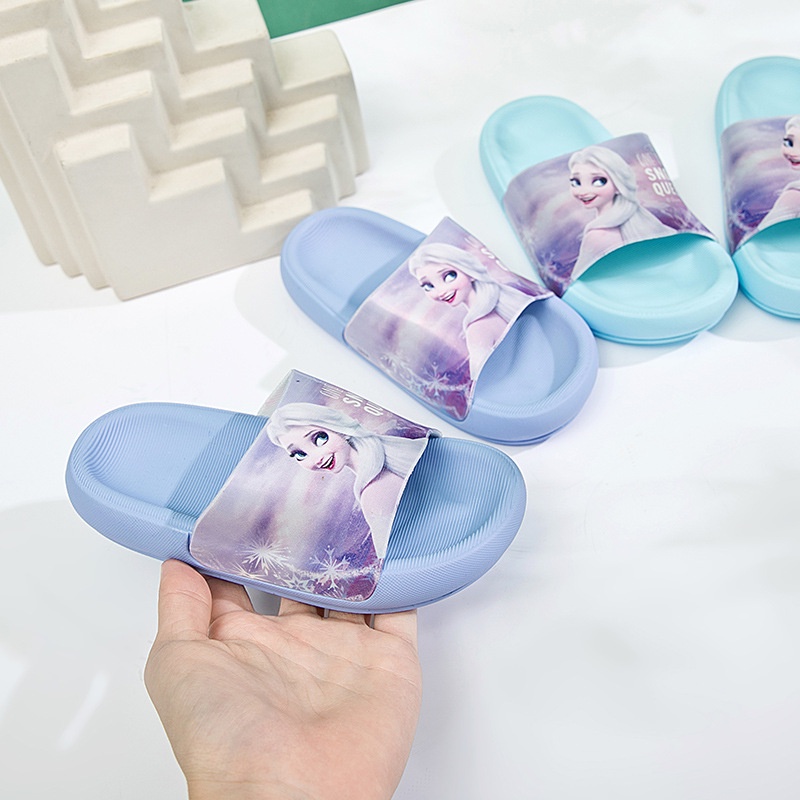Ben-aisha Dép Nhựa PVC Đế Dày Chống Trượt Họa Tiết Công Chúa Băng Giá-XQW