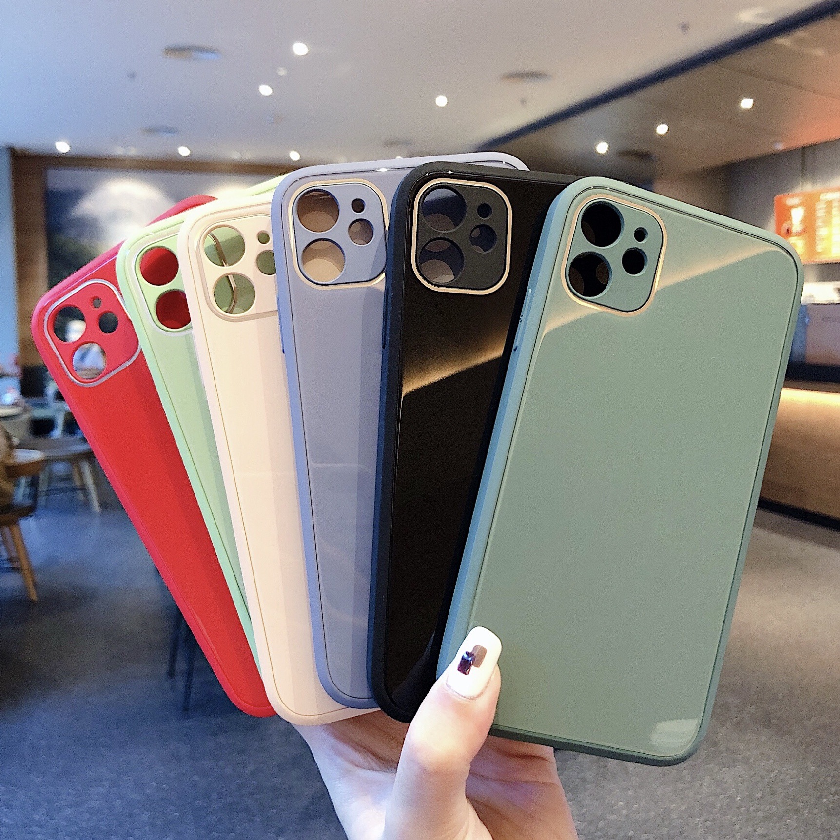 Ốp lưng iPhone XS Max Soft Silicone Glass Case Apple iPhone X XR 7/8/SE Plus Shockproof Phone Cover