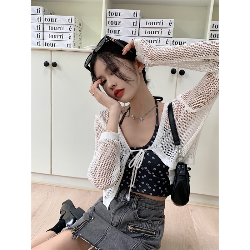 HUANG YOYO Áo Khoác cardigan Mỏng Chống Nắng Thời Trang Mùa Hè Phong Cách Hàn Quốc Cho Nữ