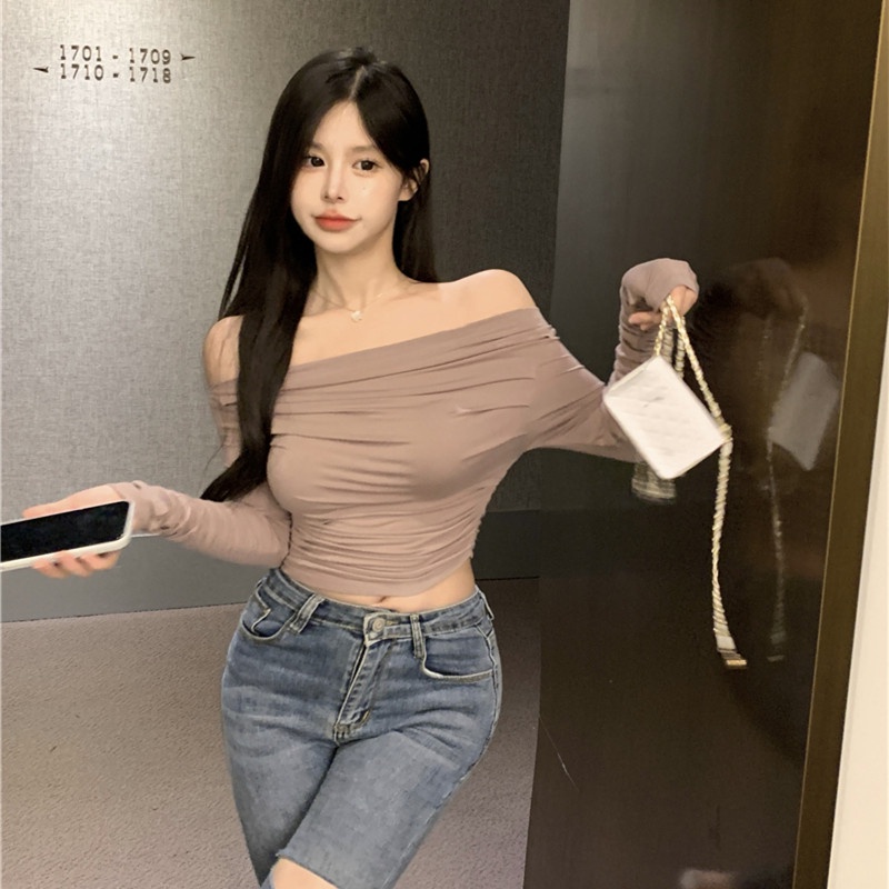 Áo Thun Nữ Tay Dài Hở Vai Thời Trang Quyến Rũ