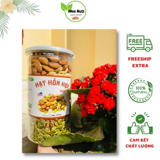 Hạt mix dinh dưỡng 6 loại gồm hạt macca, óc chó vàng, óc chó đỏ, hạnh nhân, hạt điều, hạt bí xanh