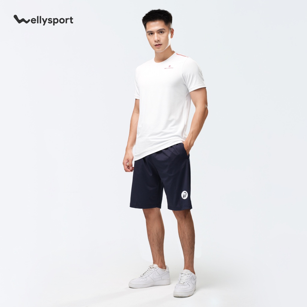 Áo Thun Thể Thao Nam Cao Cấp Cổ Tròn Logo Ngực Trái, Welly Sport, Màu Trắng White, Mã ALGNT01