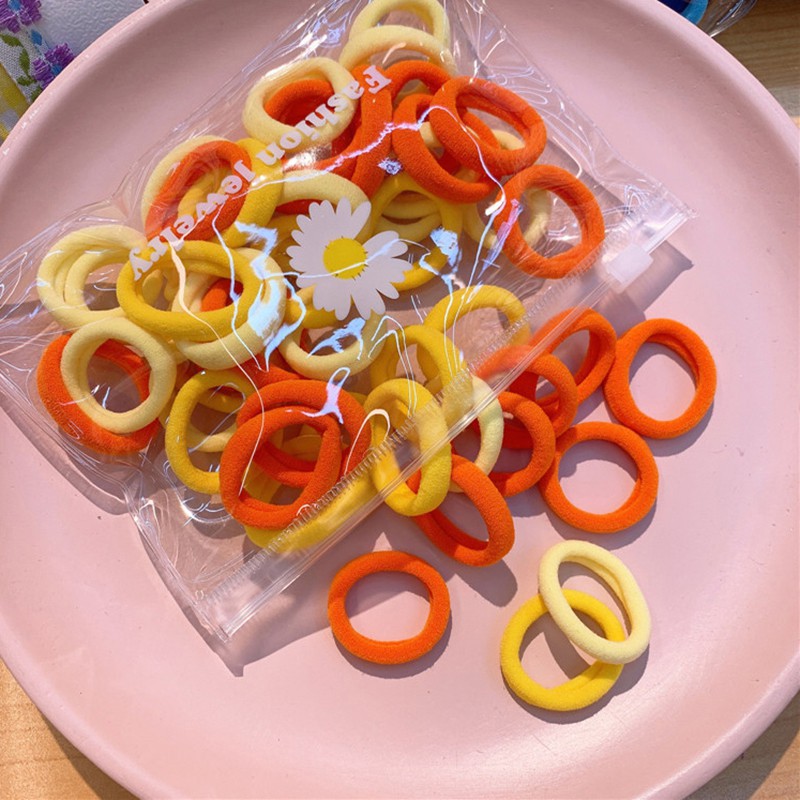 Dây buộc tóc trang trí màu macaron đáng yêu cho bé gái