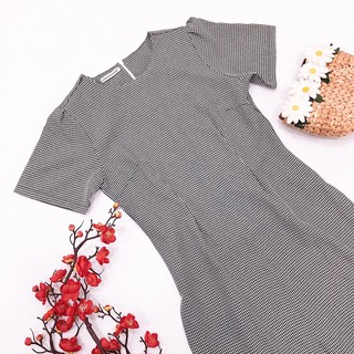 Đầm caro xếp li eo 2 màu (kèm hình thật)