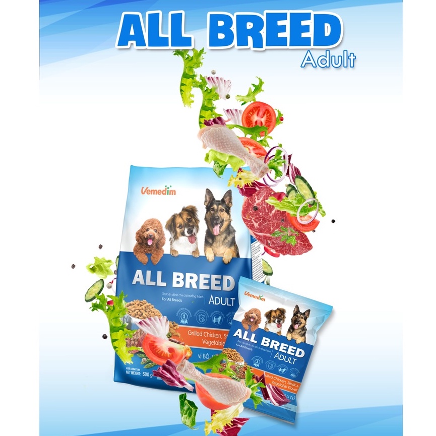 Hạt thức ăn cho chó ALL BREED ADULT vị bò, gà, rau củ